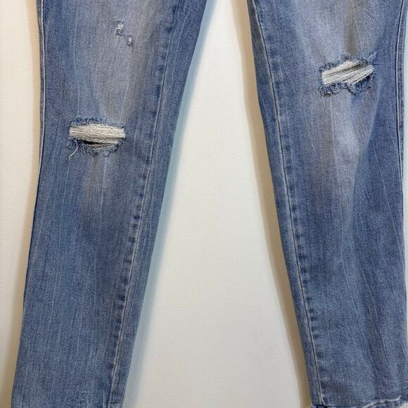 Judy Blue Mid Rise Americana Flag Boyfriend Jean Size 28 Distressed Patriotic - Picture 8 of 11